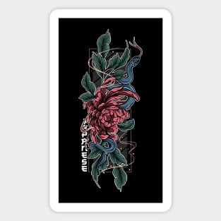 Japanese Flower Tattoo Magnet